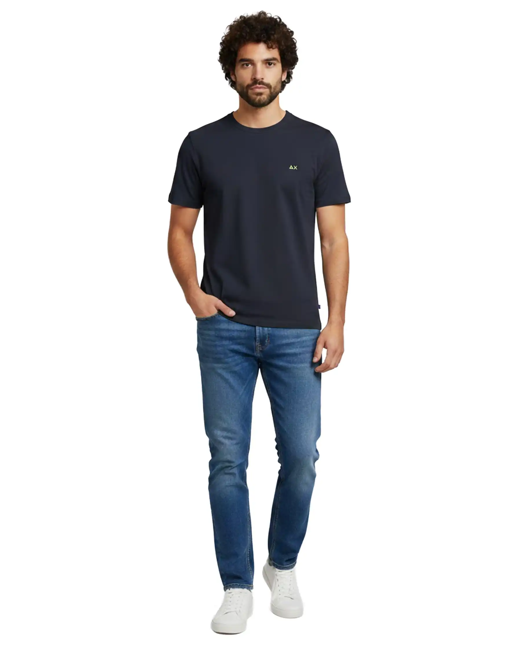 SUN 68 T-SHIRT PIQUET BLU