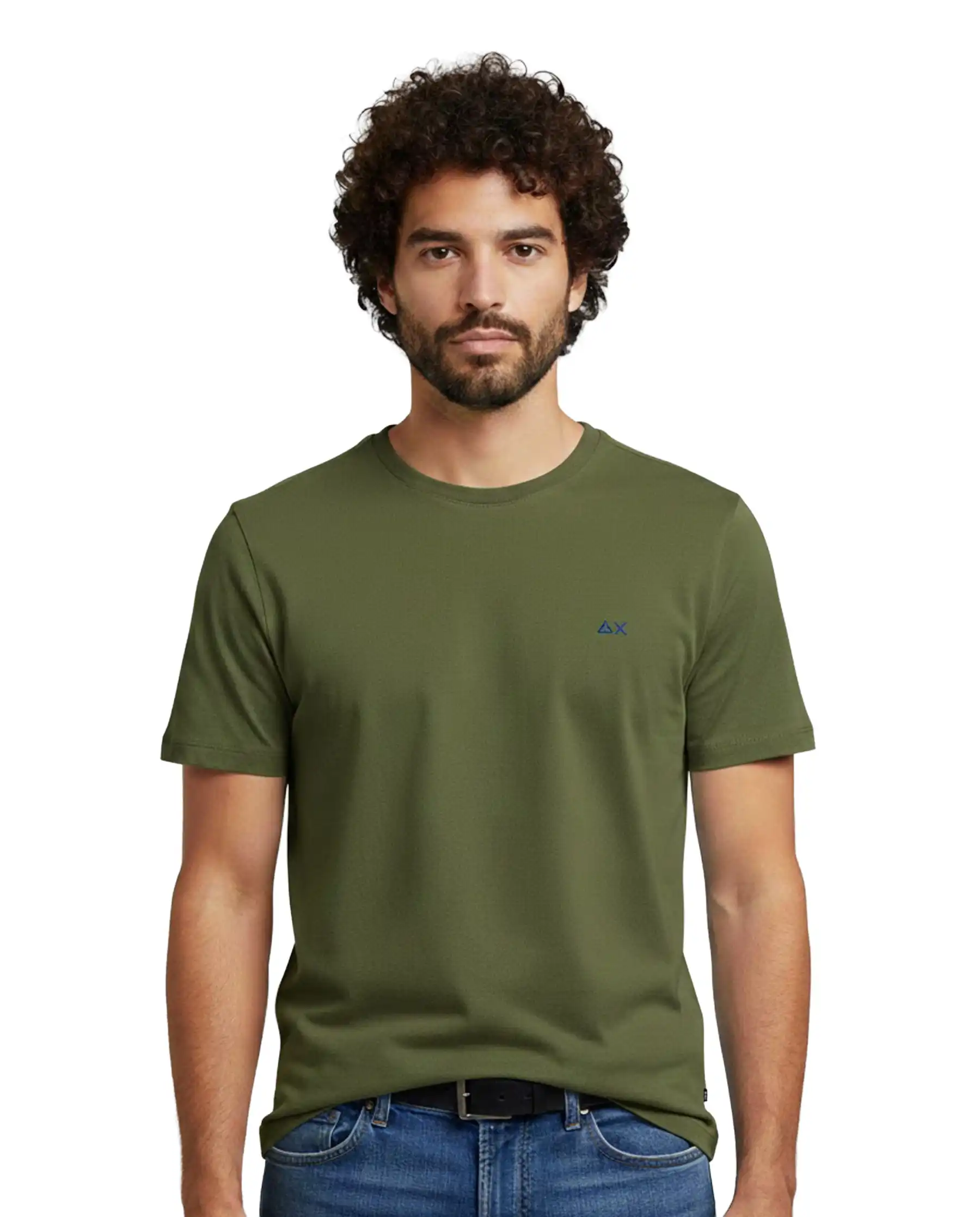 SUN 68 T-SHIRT PIQUET VERDE MILITARE