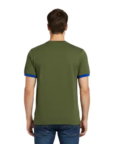 SUN 68 T-SHIRT PIQUET LOGO FLUO VERDE MILITARE