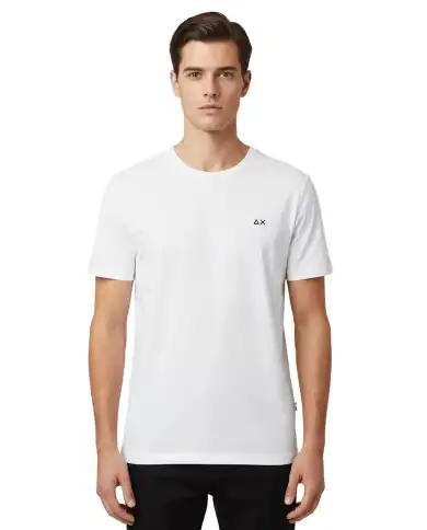 SUN 68 T-SHIRT JERSEY MERCERIZED BIANCO