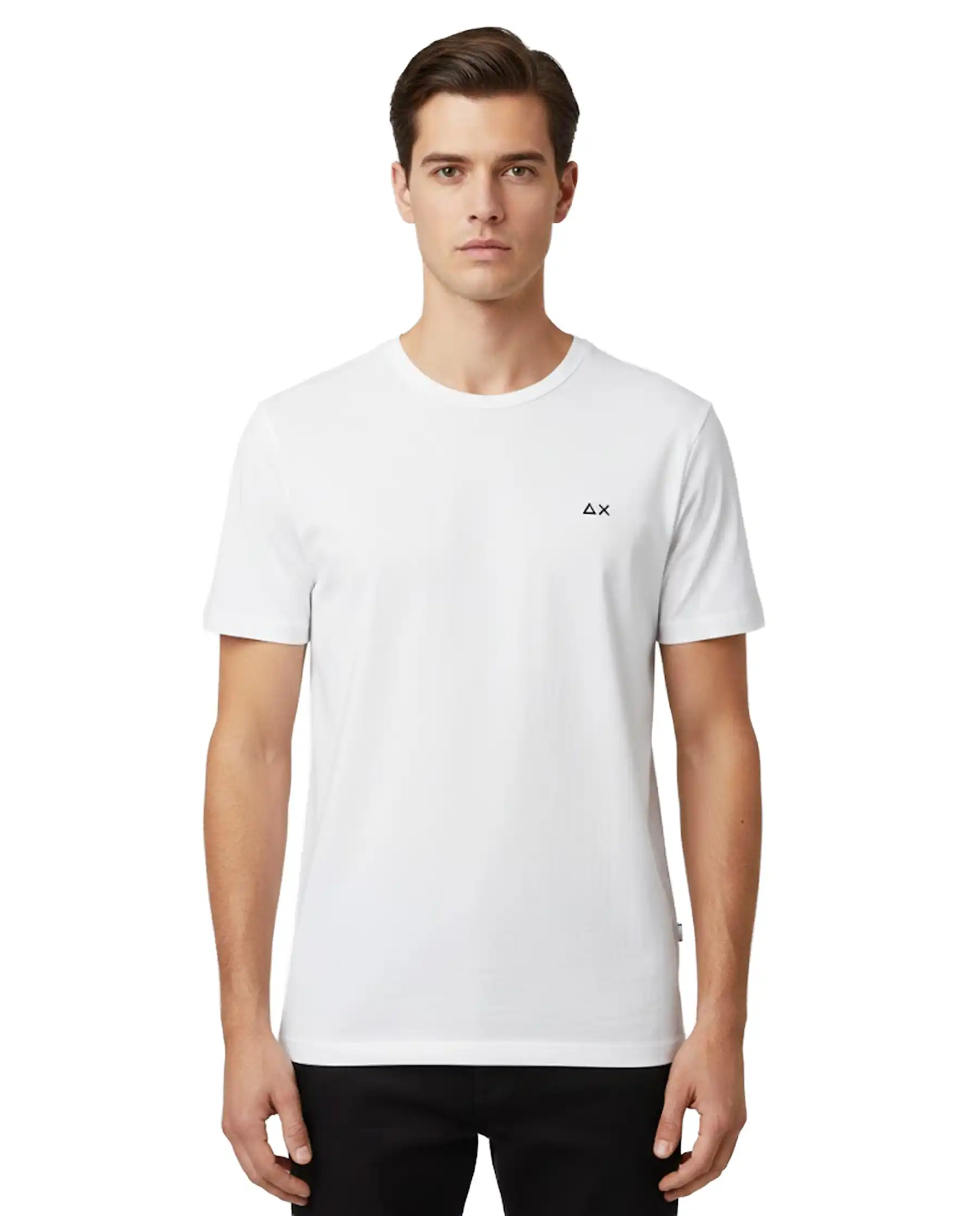 SUN 68 T-SHIRT JERSEY MERCERIZED BIANCO