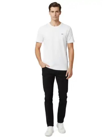 SUN 68 T-SHIRT JERSEY MERCERIZED BIANCO