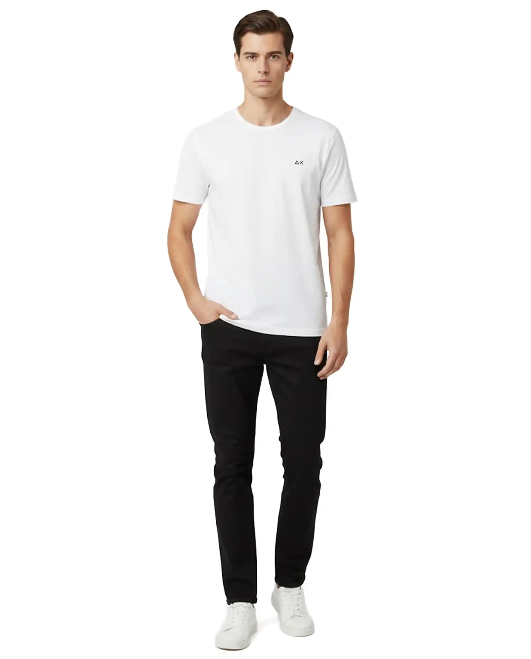 SUN 68 T-SHIRT JERSEY MERCERIZED BIANCO