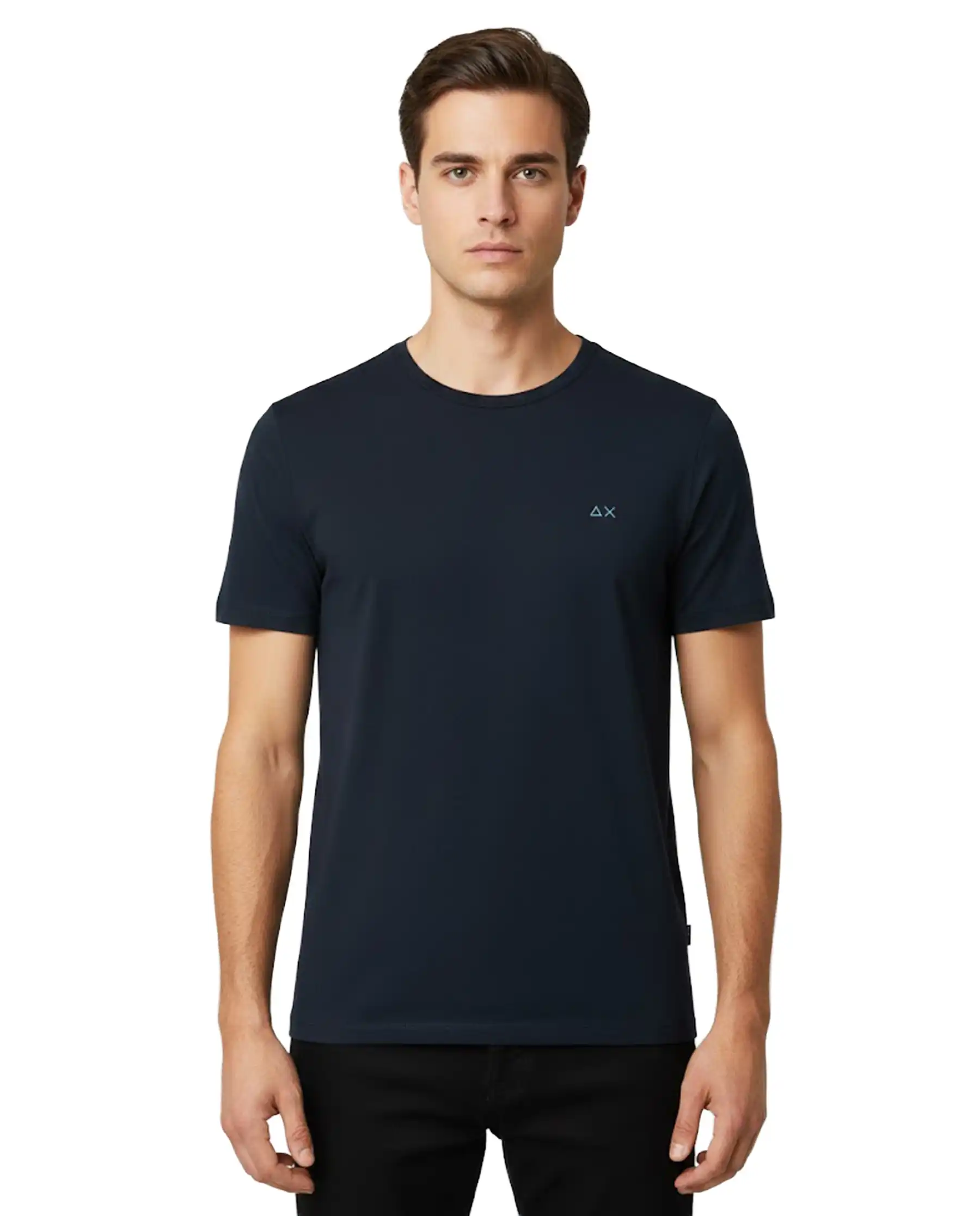 SUN 68 T-SHIRT JERSEY MERCERIZED BLU