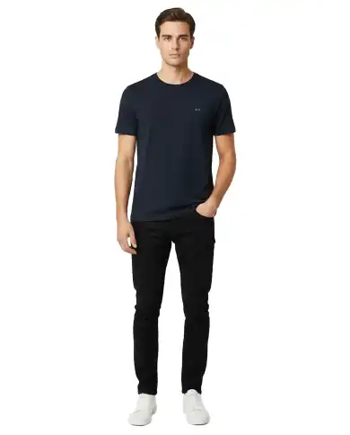 SUN 68 T-SHIRT JERSEY MERCERIZED BLU