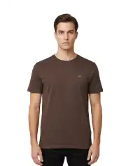 SUN 68 T-SHIRT JERSEY MERCERIZED MARRONE