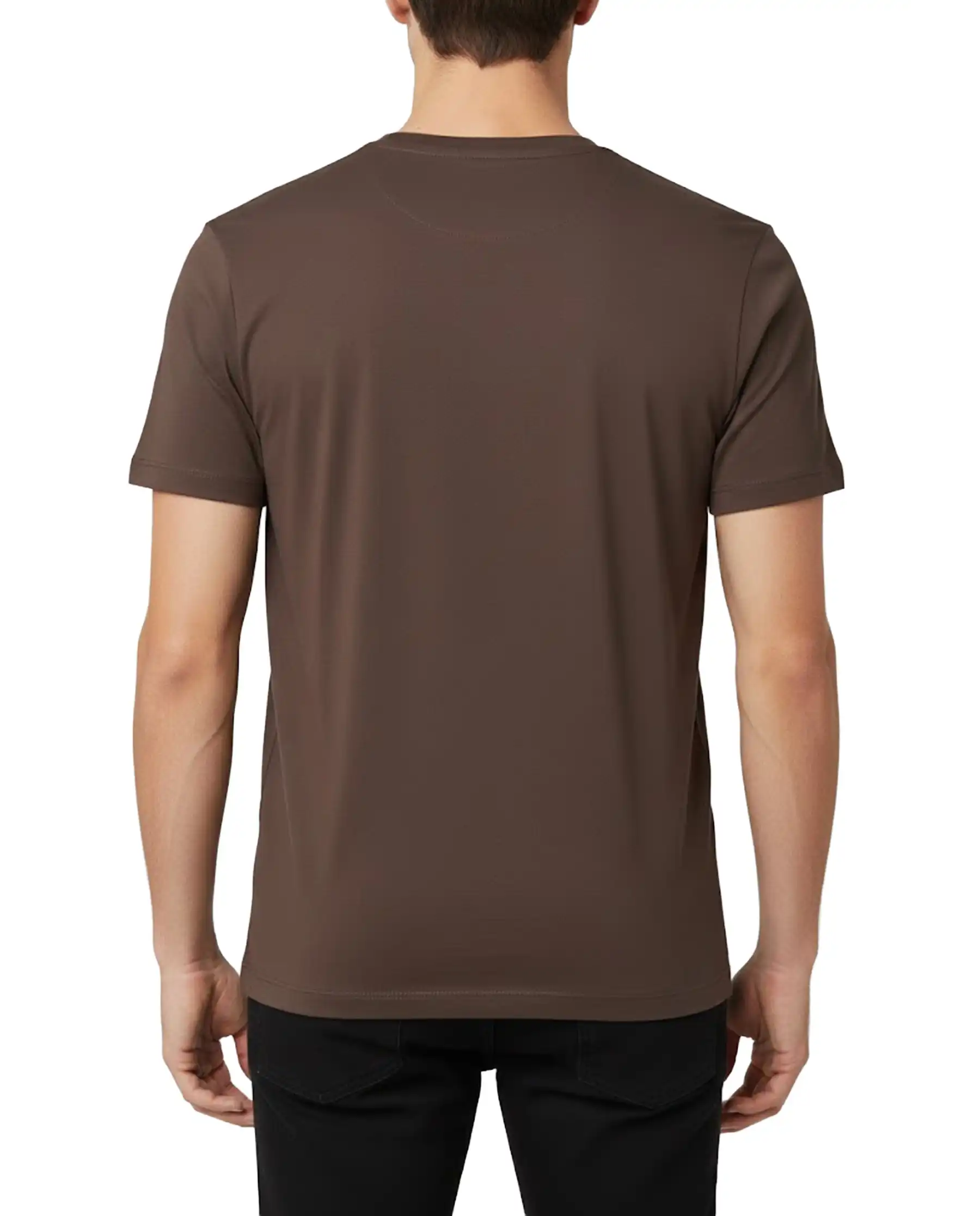 SUN 68 T-SHIRT JERSEY MERCERIZED MARRONE