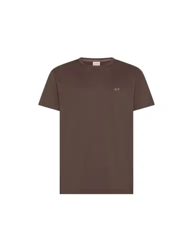 SUN 68 T-SHIRT JERSEY MERCERIZED MARRONE