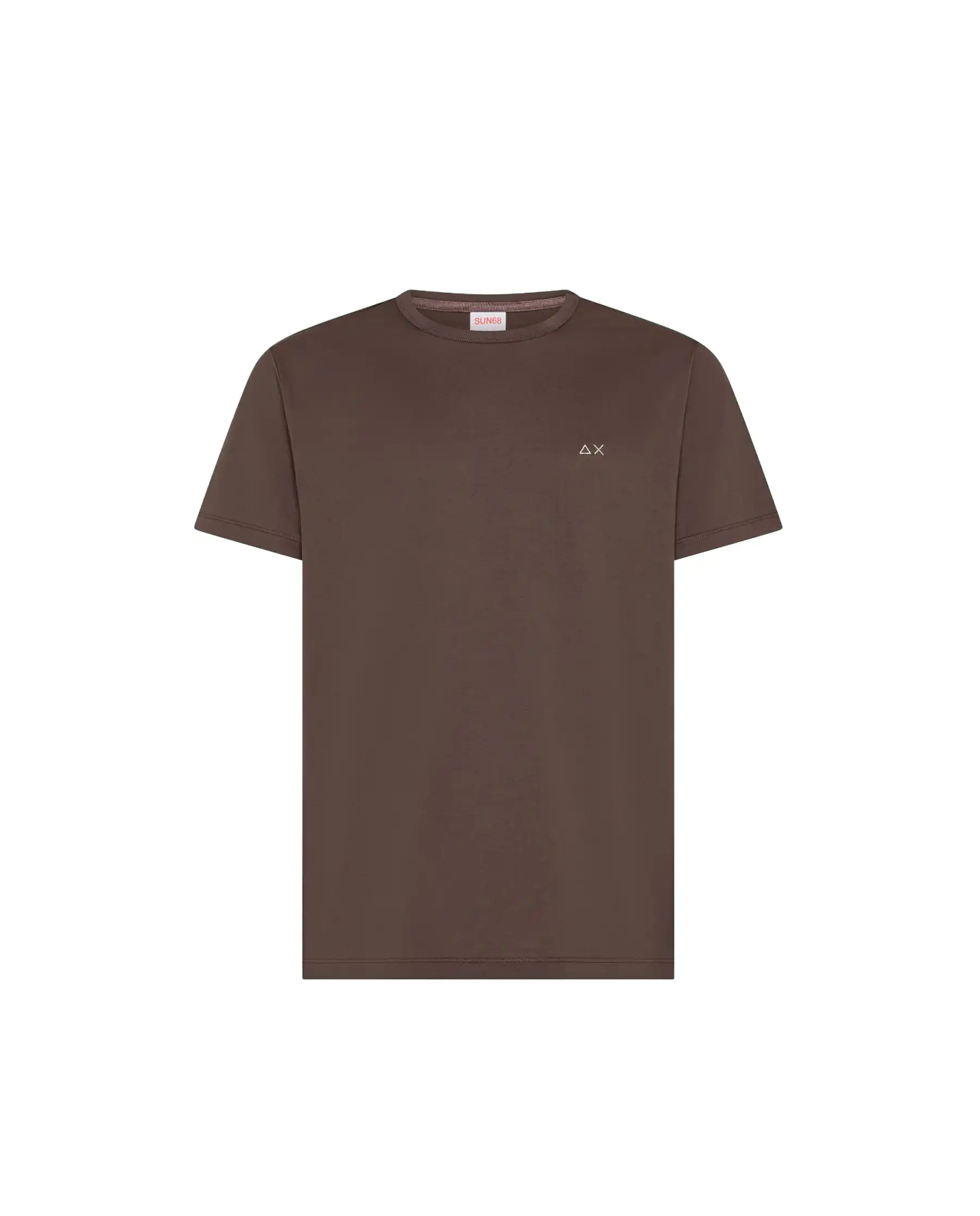 SUN 68 T-SHIRT JERSEY MERCERIZED MARRONE