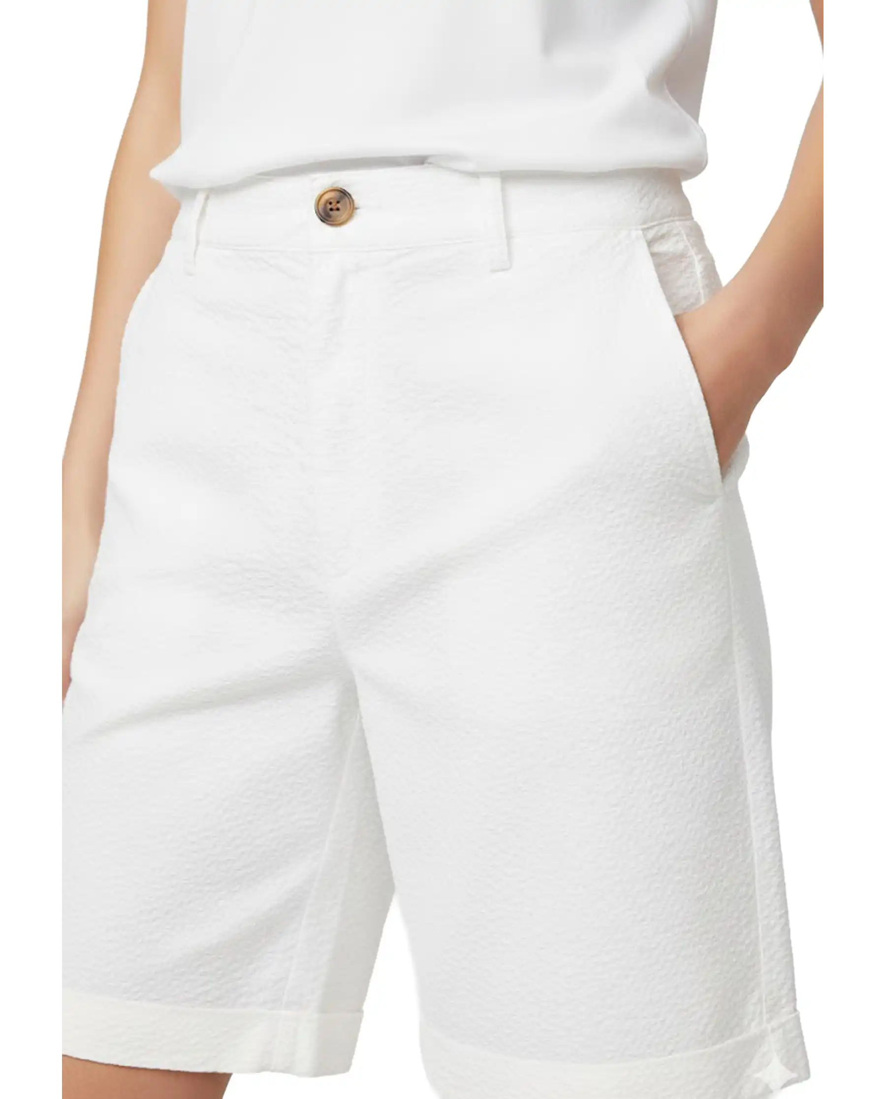 SUN 68 BERMUDA SEERSUCKER BIANCO