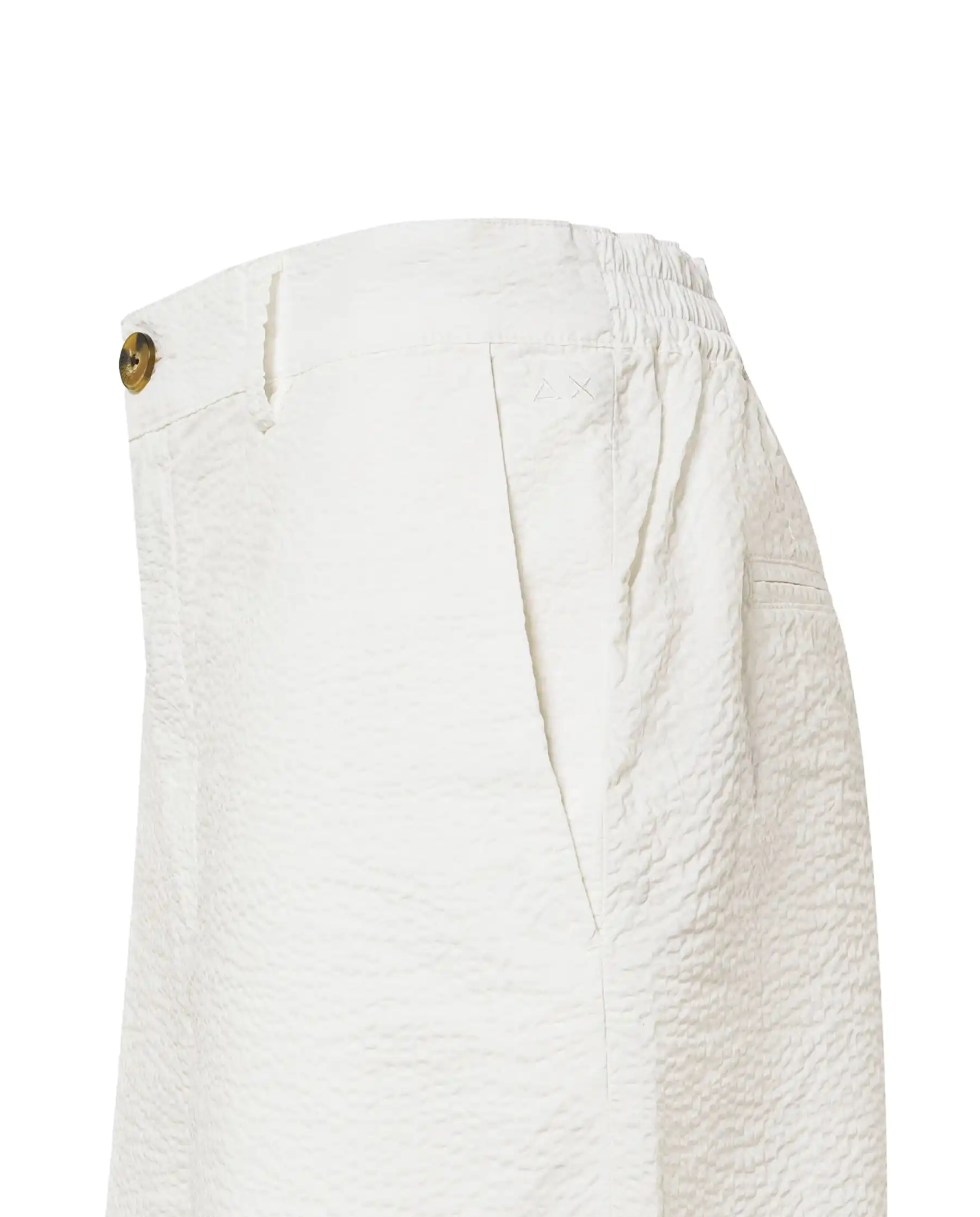 SUN 68 BERMUDA SEERSUCKER BIANCO