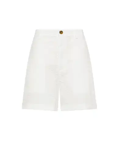 SUN 68 BERMUDA SEERSUCKER BIANCO
