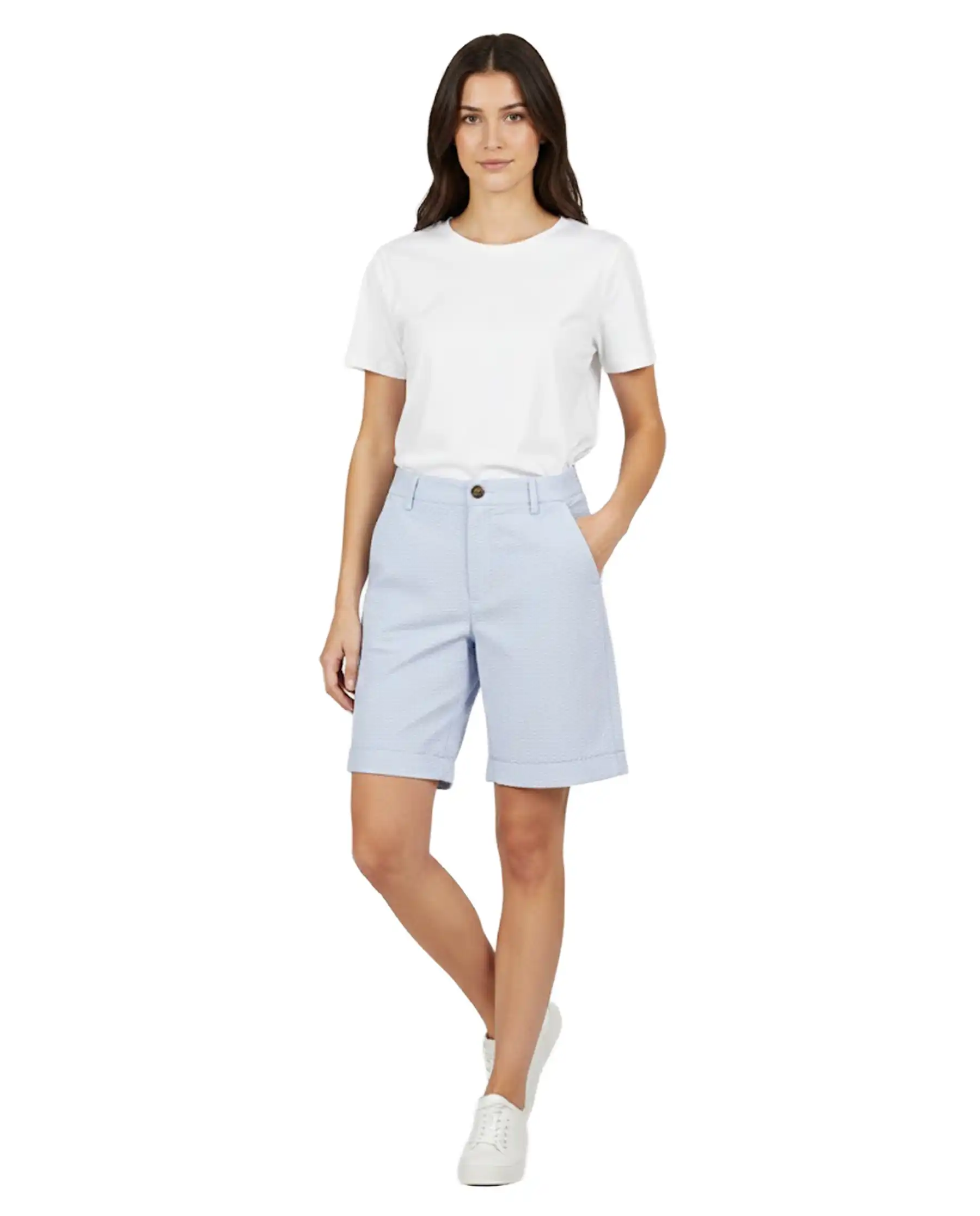 SUN 68 BERMUDA SEERSUCKER LILLA