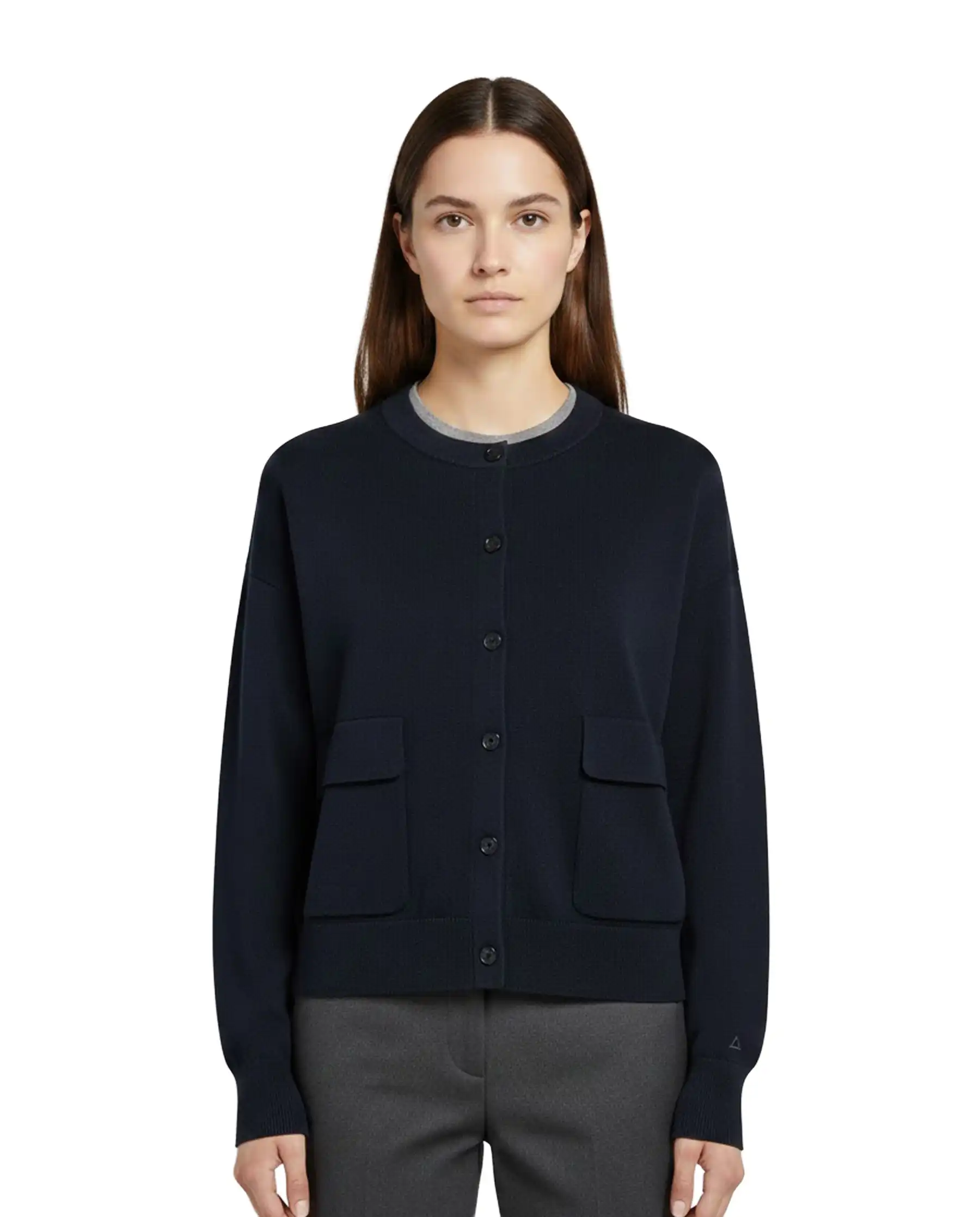 SUN 68 CARDIGAN ROUND NECK BLU