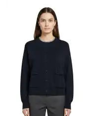 SUN 68 CARDIGAN ROUND NECK BLU