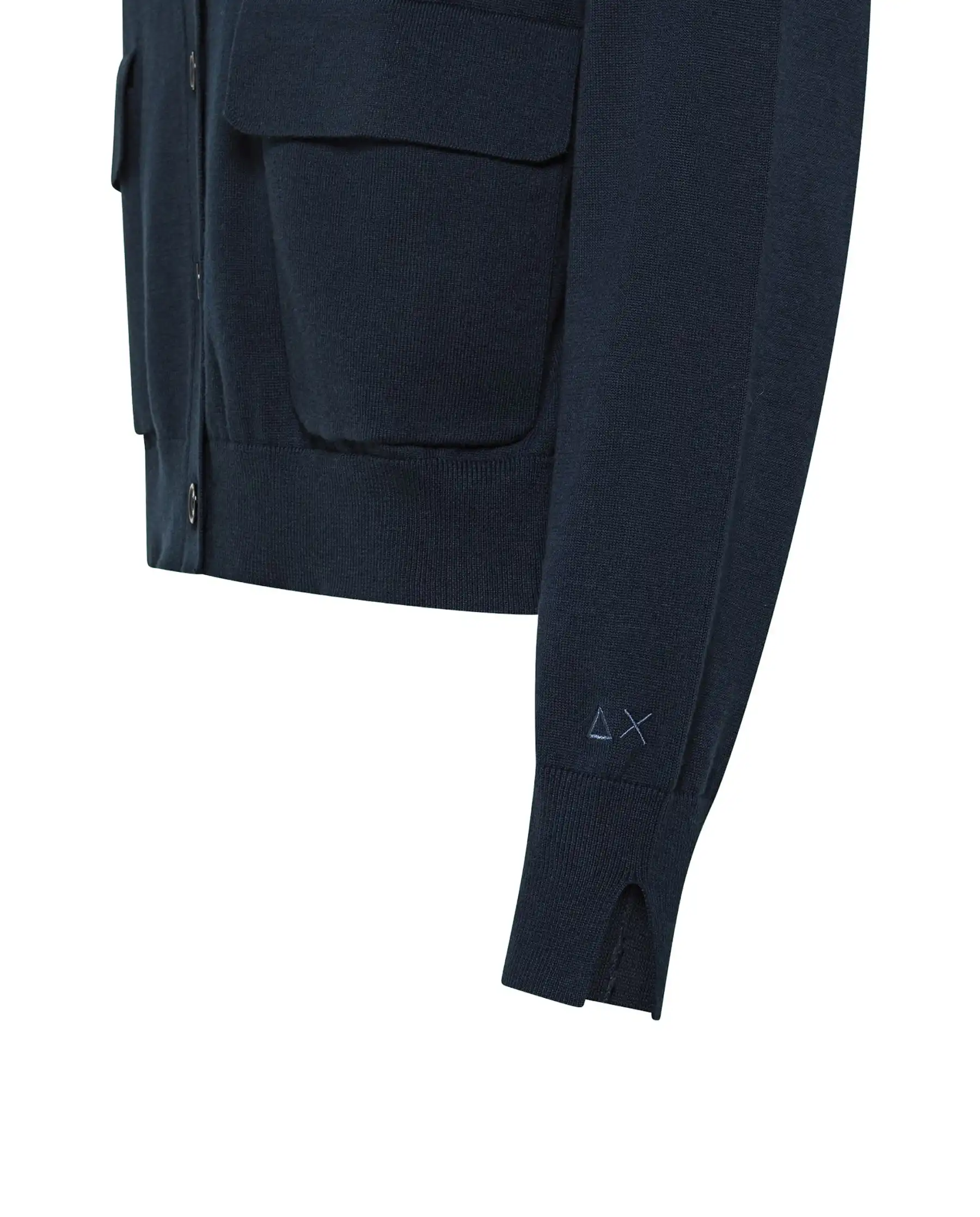 SUN 68 CARDIGAN ROUND NECK BLU