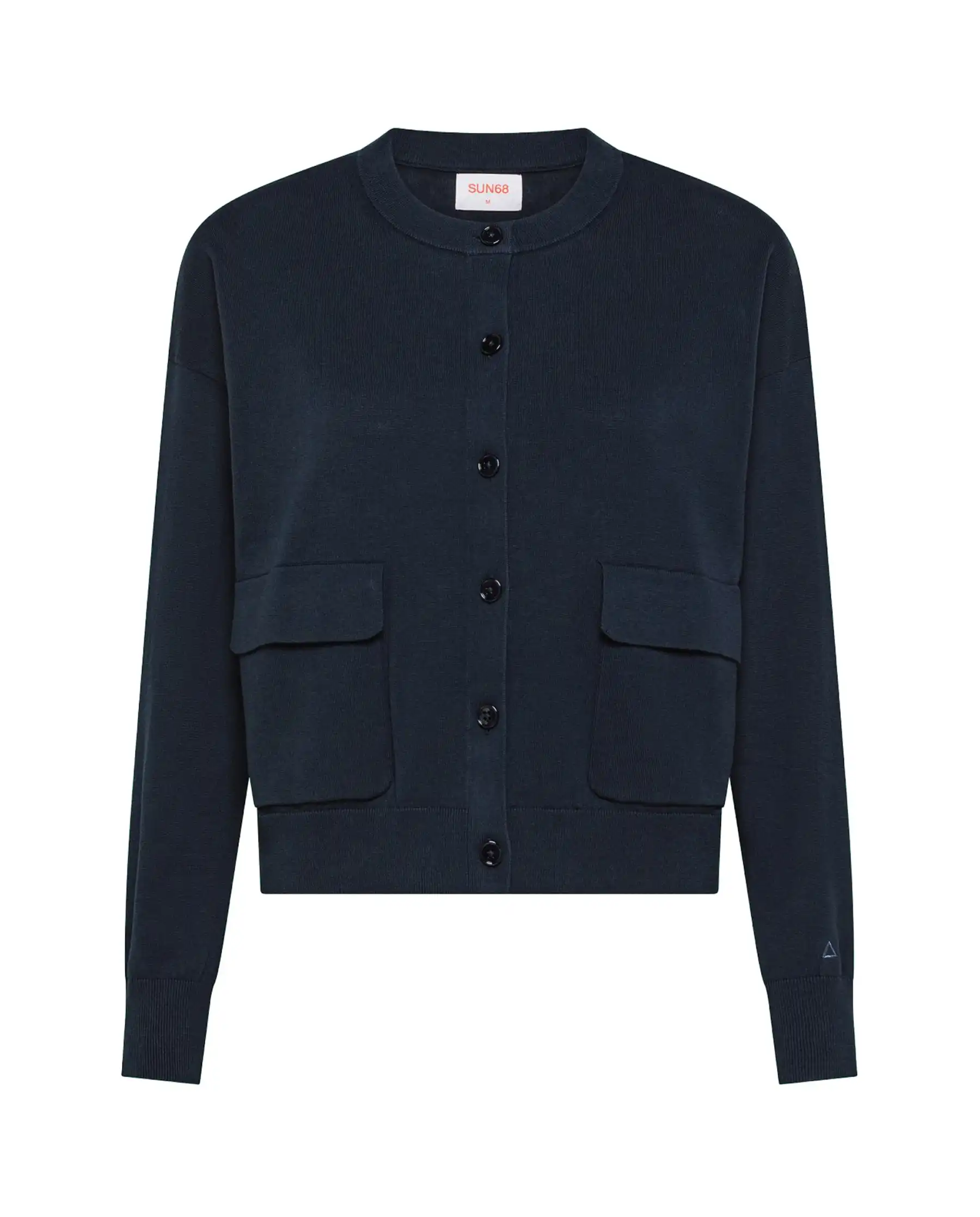 SUN 68 CARDIGAN ROUND NECK BLU