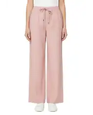 SUN 68 PANTALONI WIDE LEG LINEN ROSA