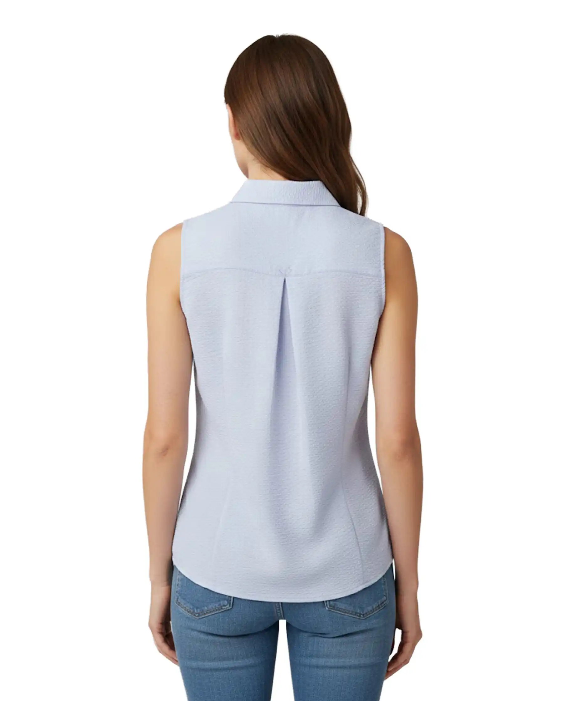 SUN 68 TOP SLEEVES SEERSUCKER LILLA