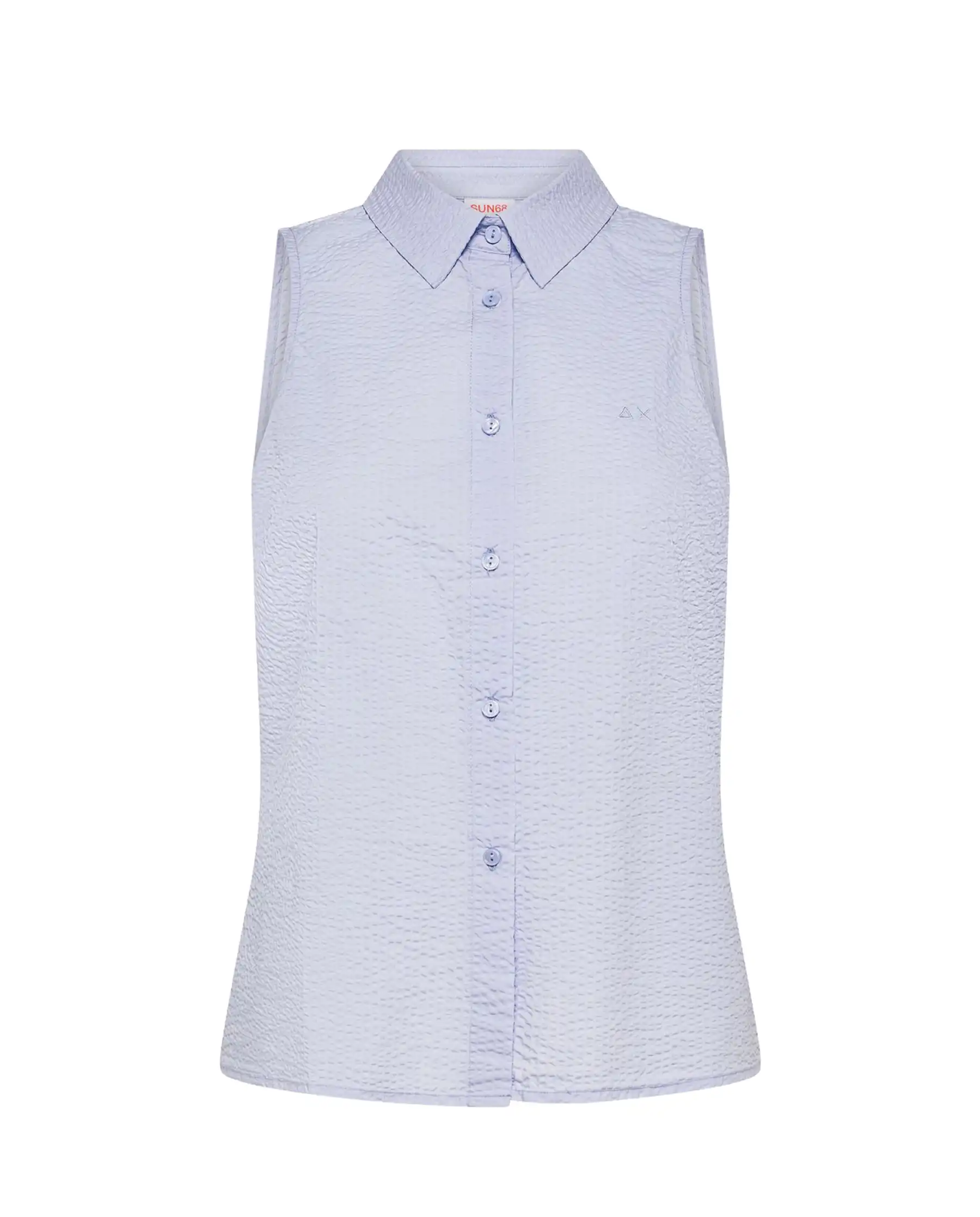 SUN 68 TOP SLEEVES SEERSUCKER LILLA