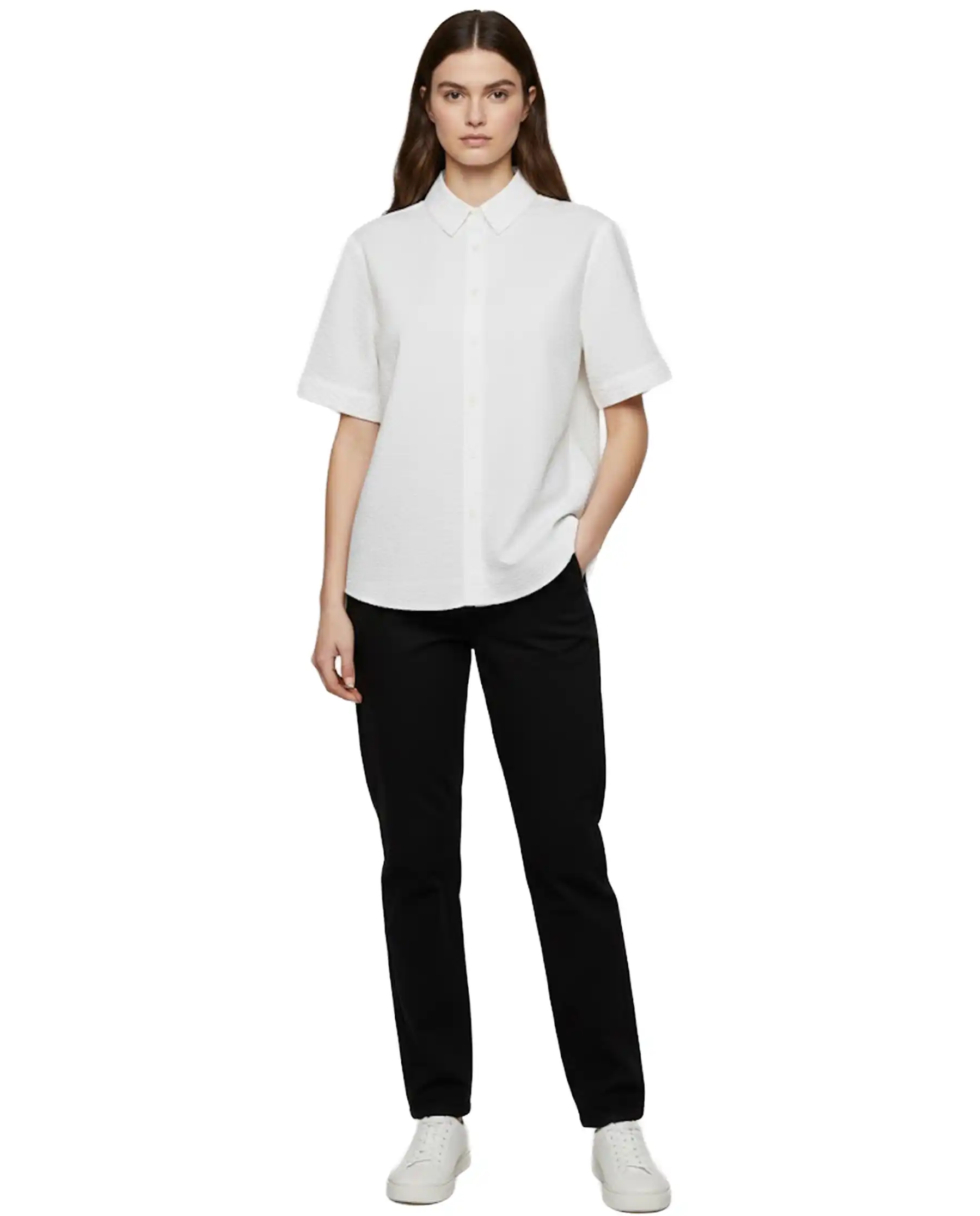 SUN 68 CAMICIA BOWLING SEERSUCKER BIANCO