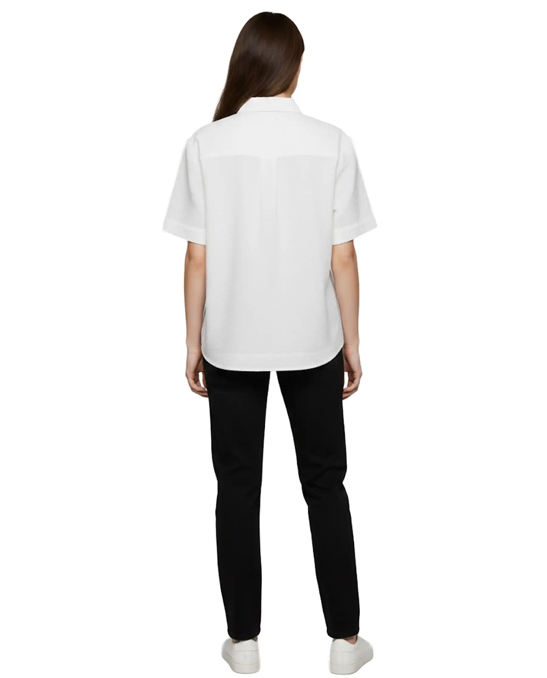 SUN 68 CAMICIA BOWLING SEERSUCKER BIANCO