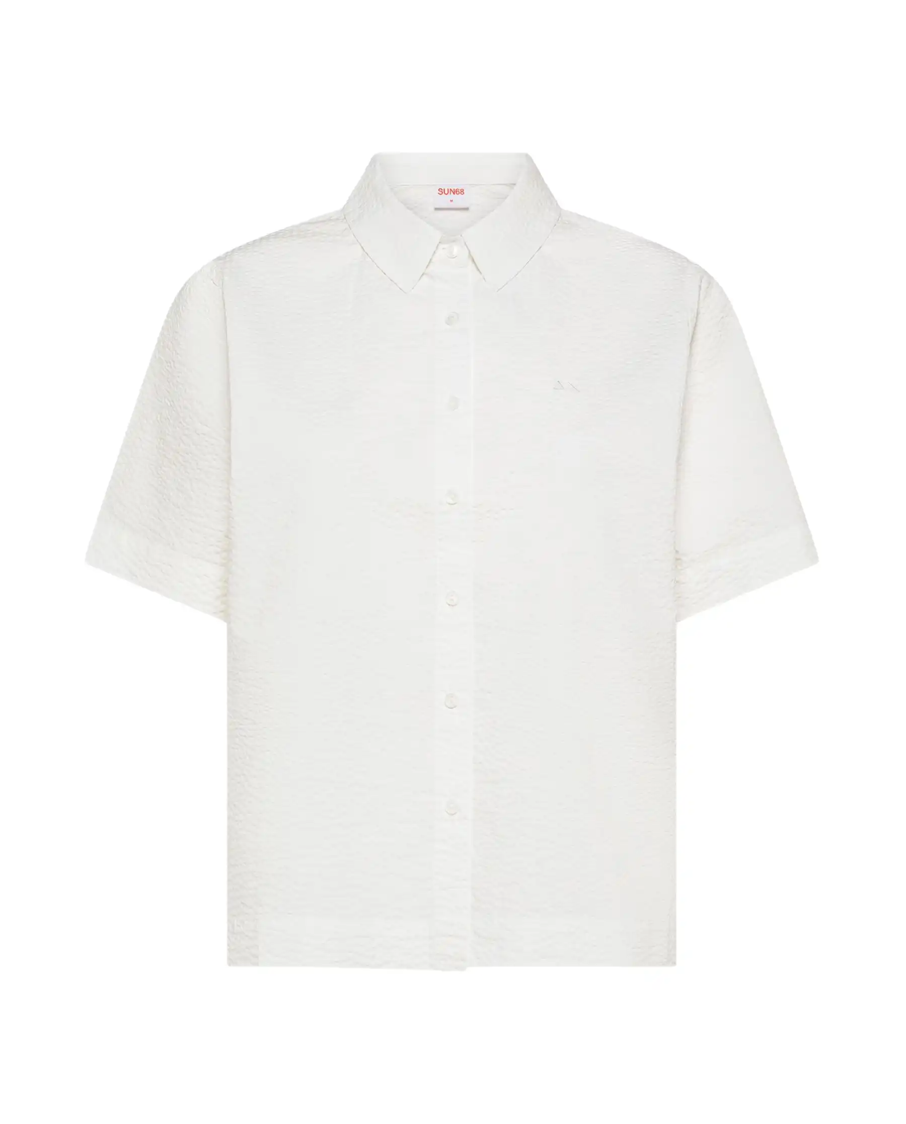 SUN 68 CAMICIA BOWLING SEERSUCKER BIANCO