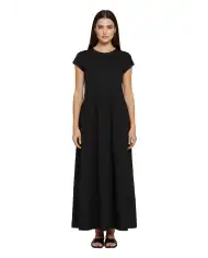 SUN 68 ABITO LUNGO MIXED FABRIC NERO