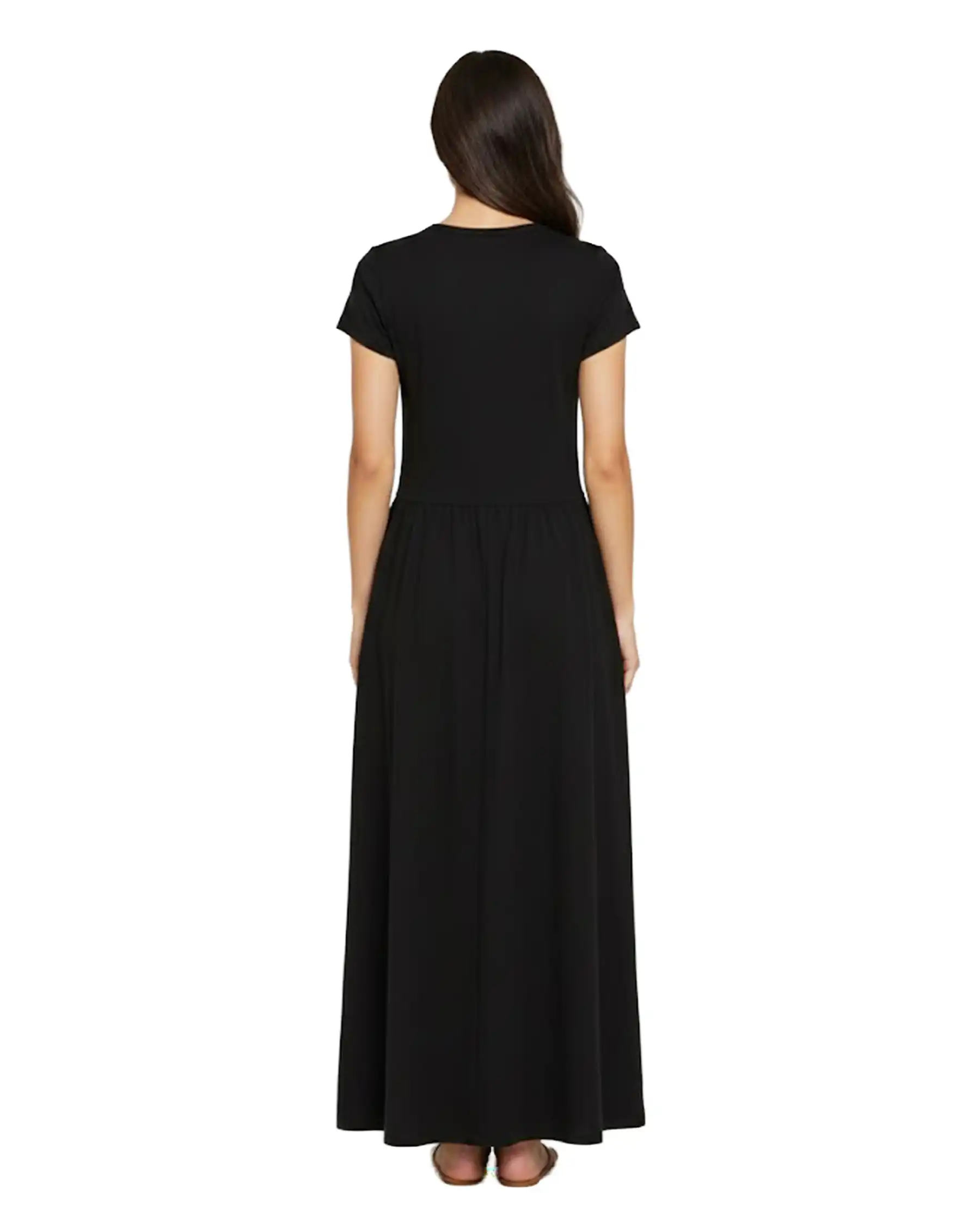 SUN 68 ABITO LUNGO MIXED FABRIC NERO