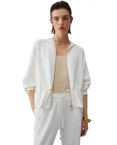 LIU JO FELPA CON ZIP BIANCO