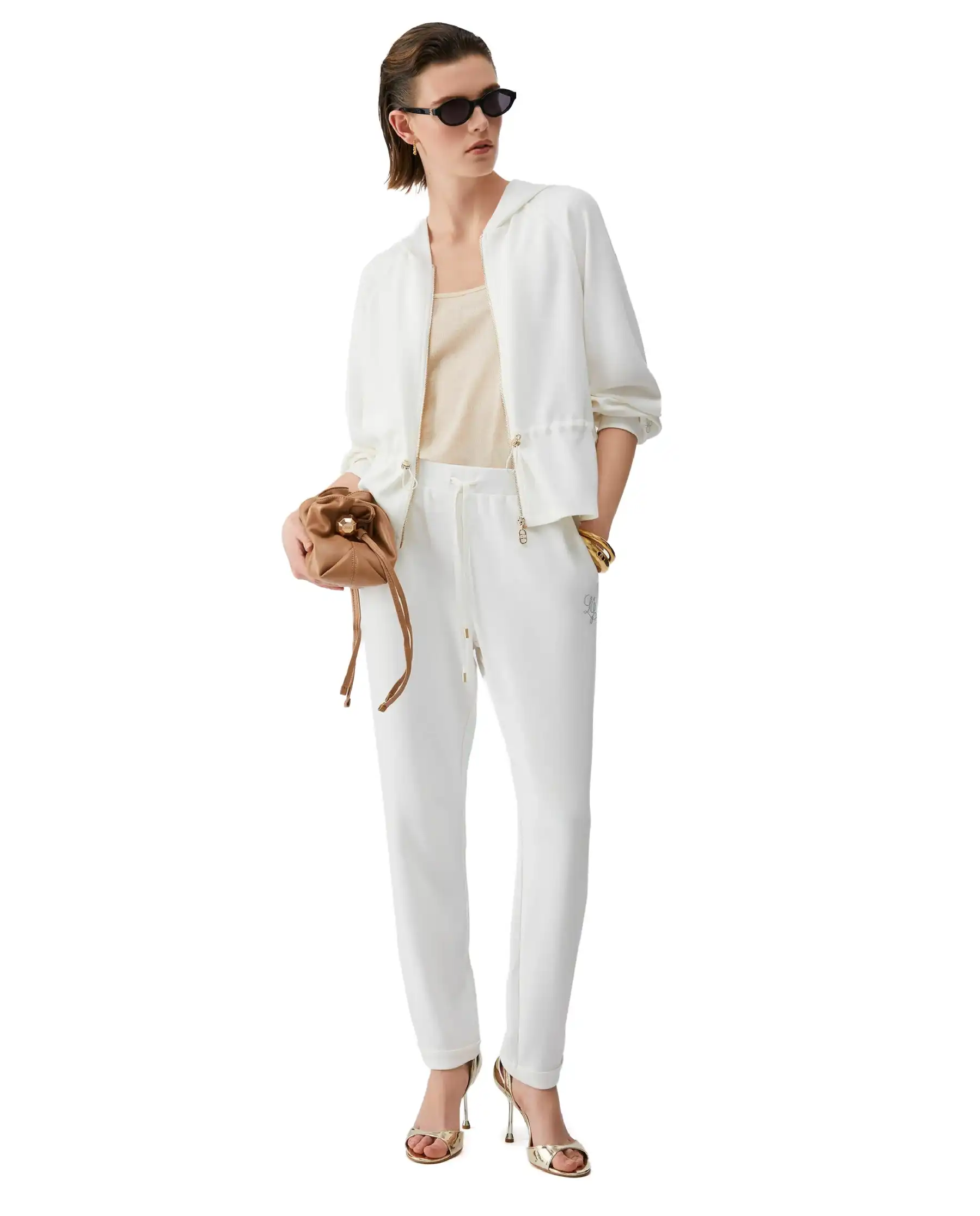 LIU JO FELPA CON ZIP BIANCO