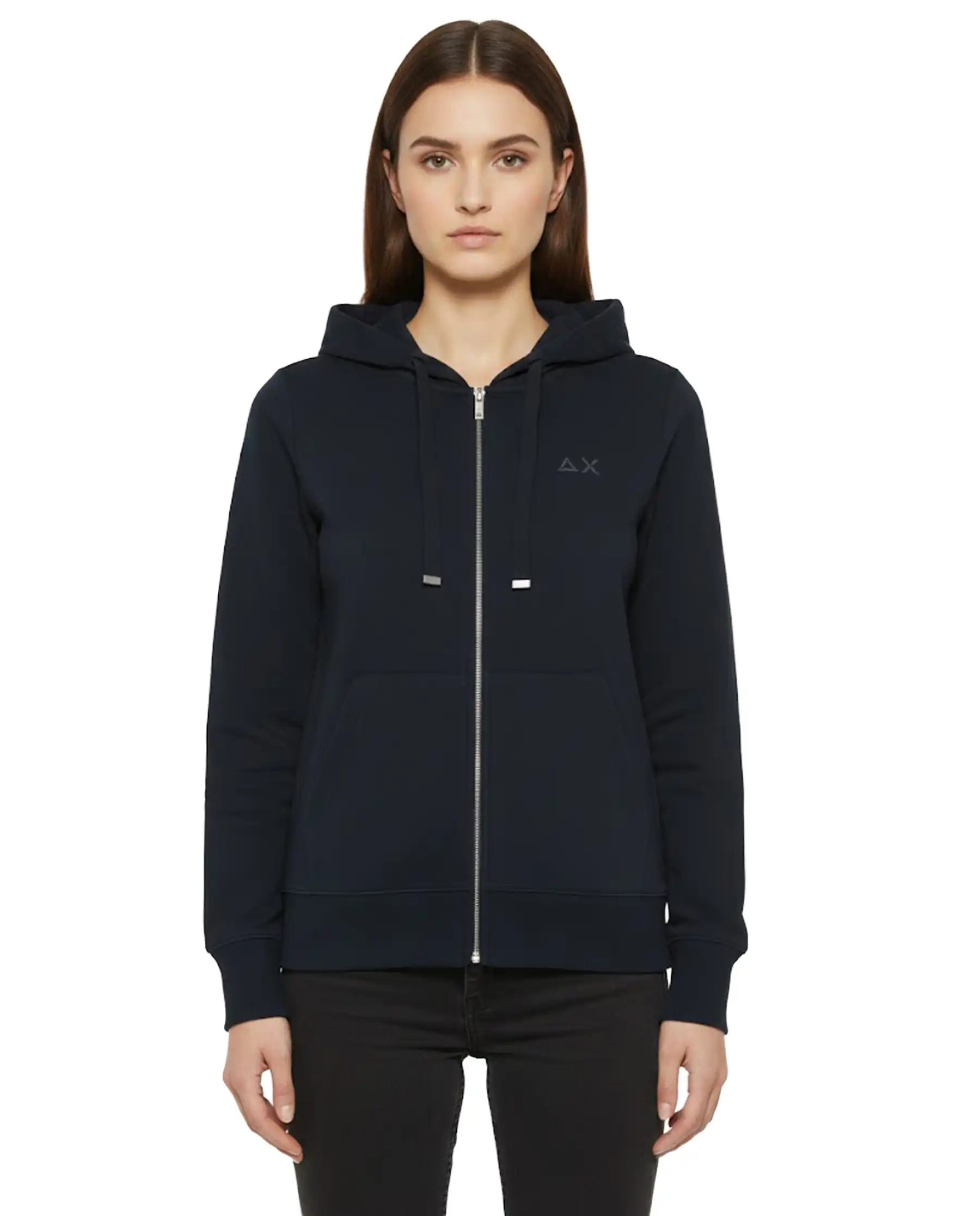 SUN 68 FELPA HOODIE PIQUET BLU