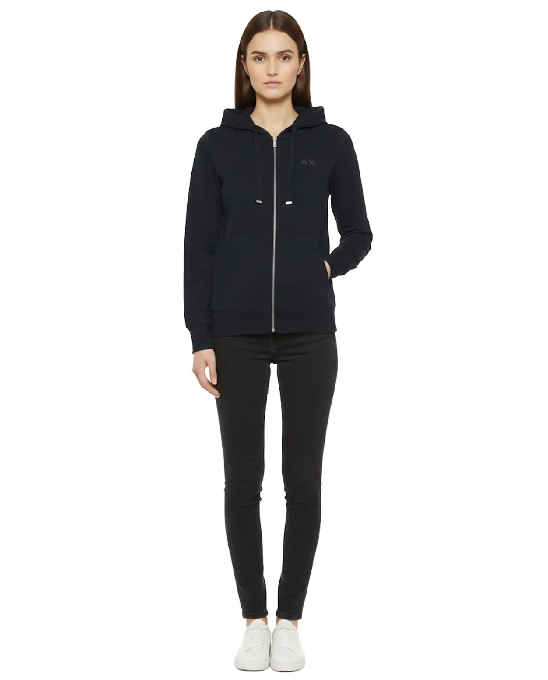 SUN 68 FELPA HOODIE PIQUET BLU