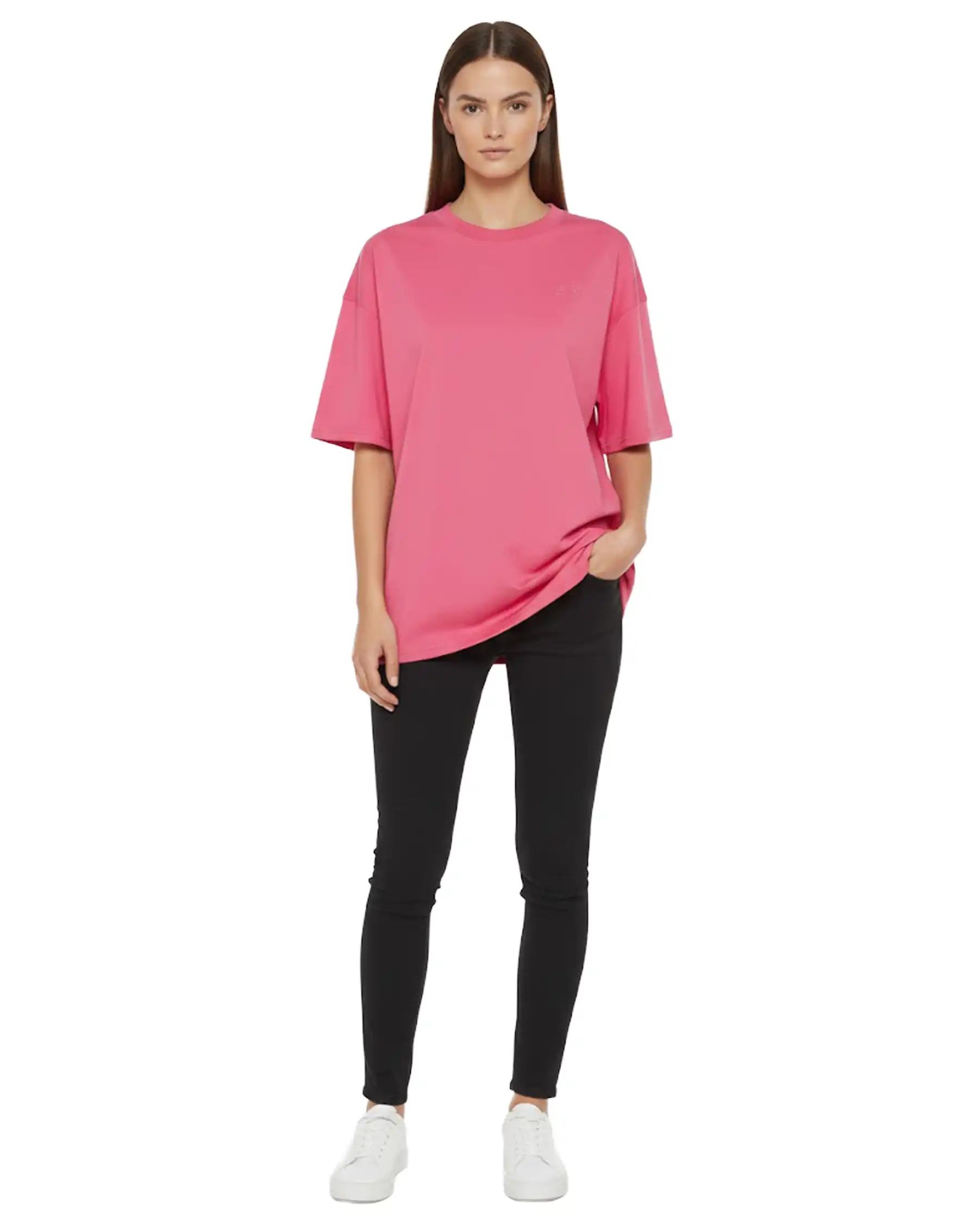 SUN 68 T-SHIRT OVERSIZE FUCSIA