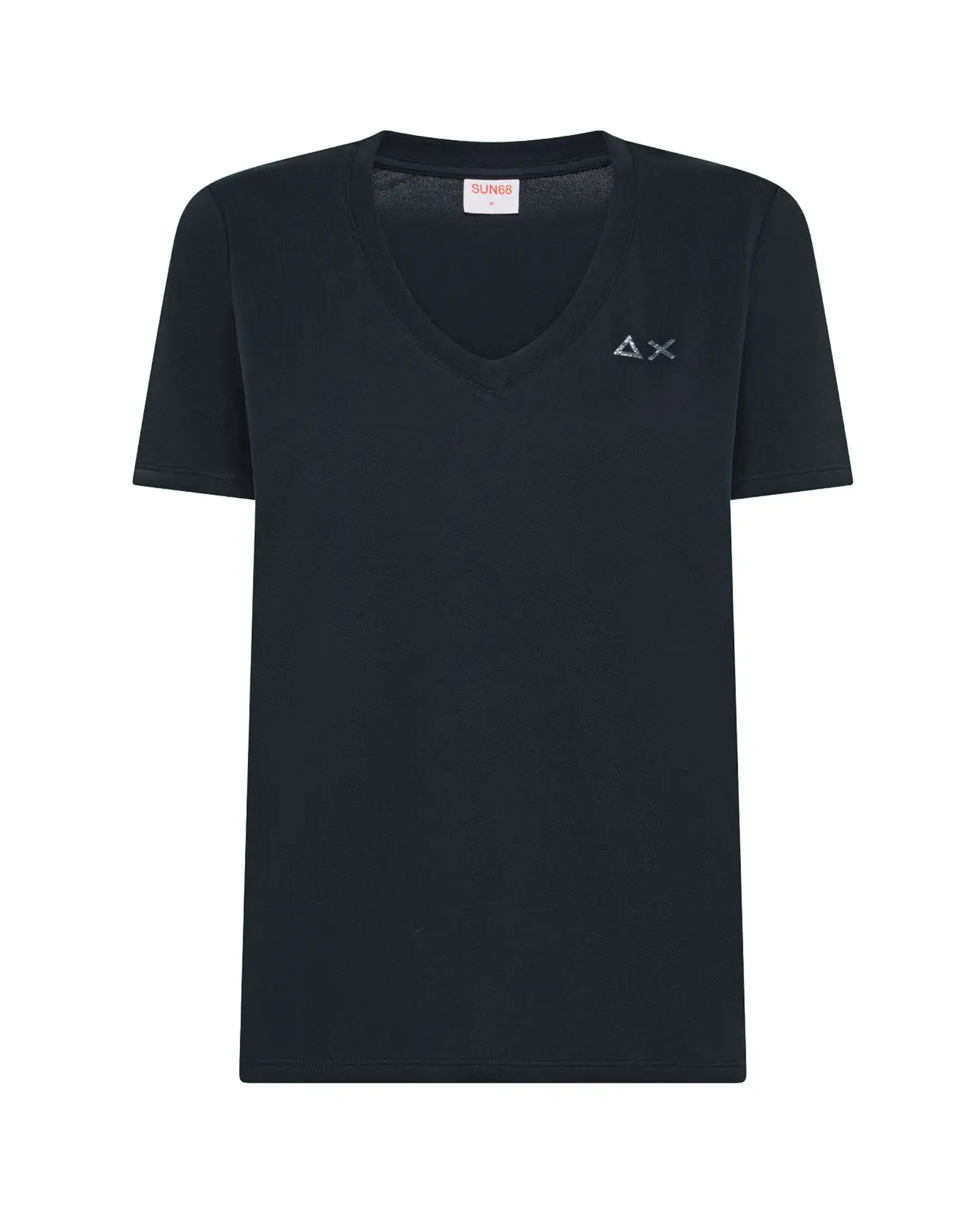 SUN 68 T-SHIRT V NECK PIQUET BLU