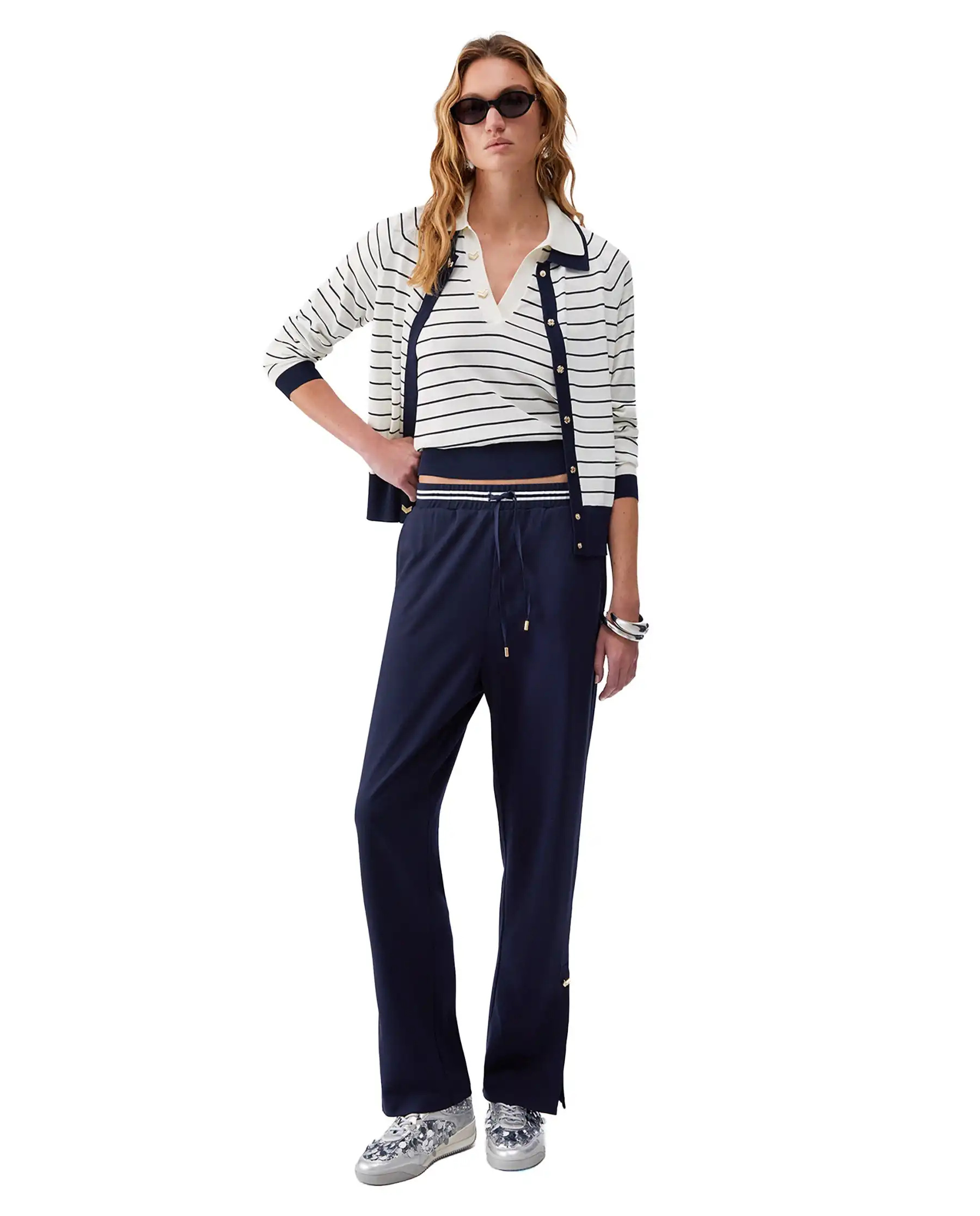 LIU JO CARDIGAN A RIGHE BLU