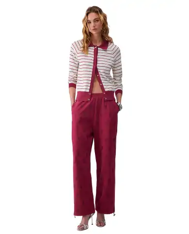 LIU JO CARDIGAN A RIGHE ROSSO