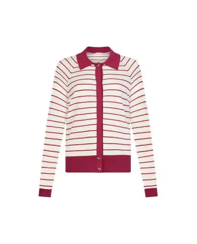 LIU JO CARDIGAN A RIGHE ROSSO