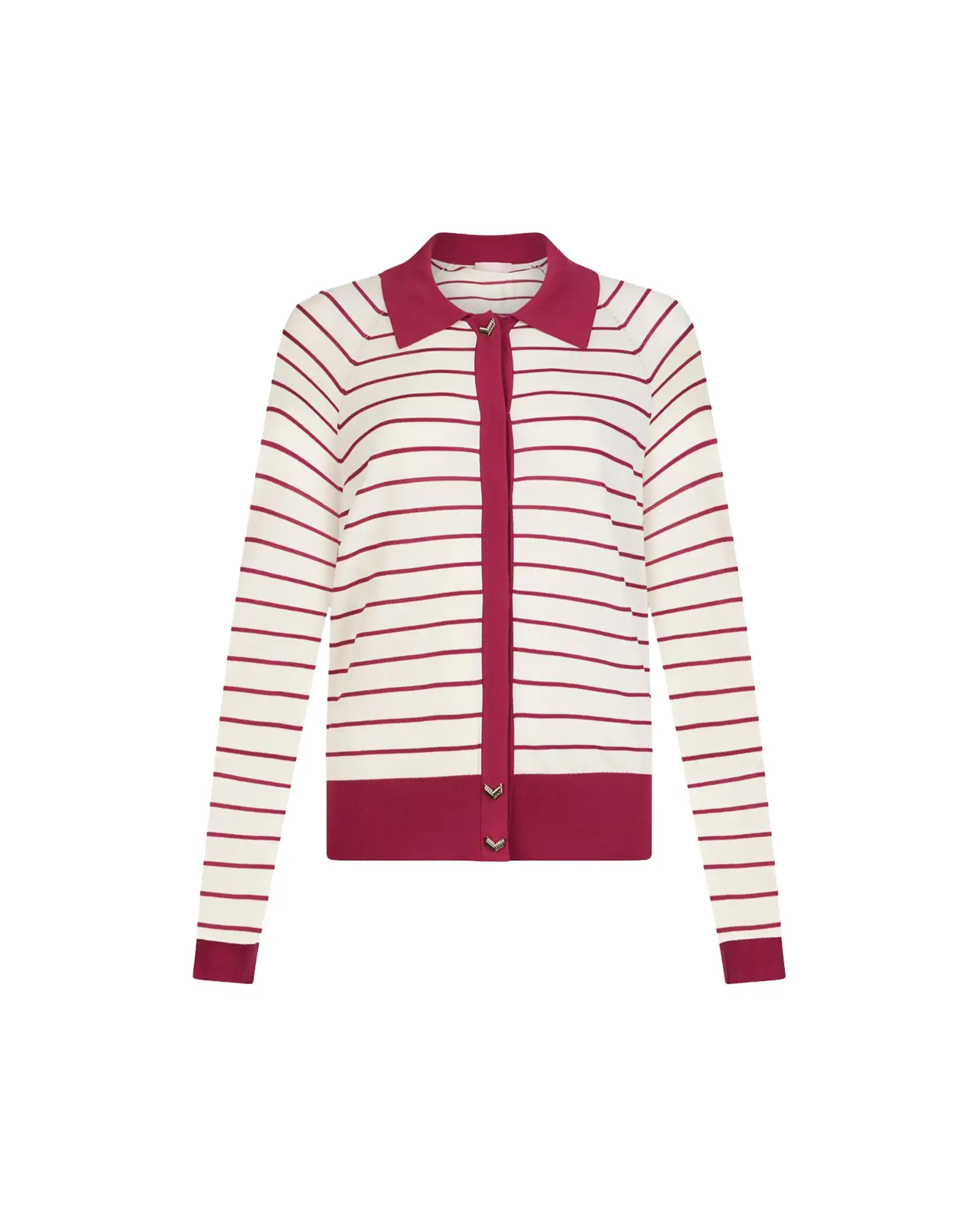 LIU JO CARDIGAN A RIGHE ROSSO