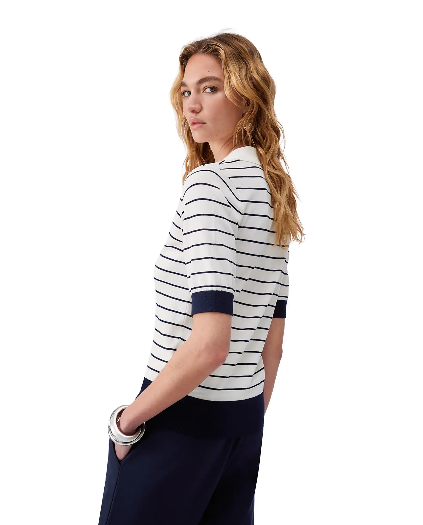 LIU JO POLO A RIGHE BIANCO