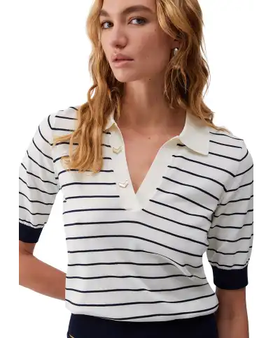 LIU JO POLO A RIGHE BIANCO