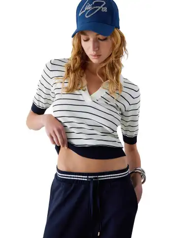 LIU JO POLO A RIGHE BIANCO