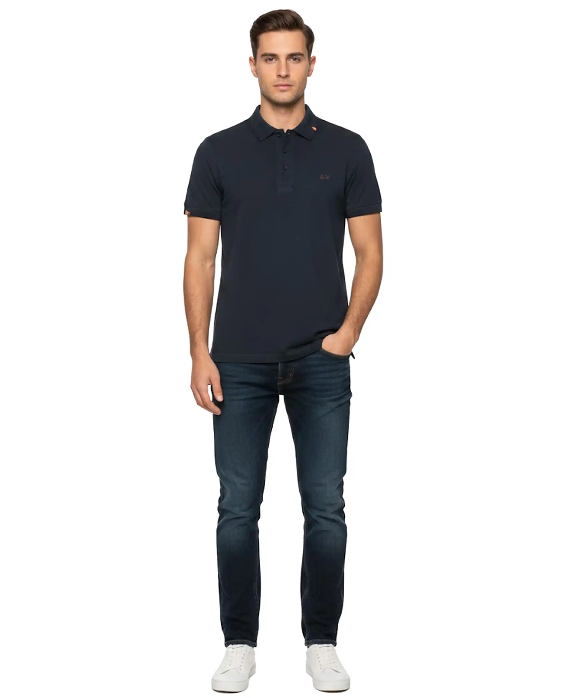 SUN 68 POLO SPECIAL DYED BEACH BLU