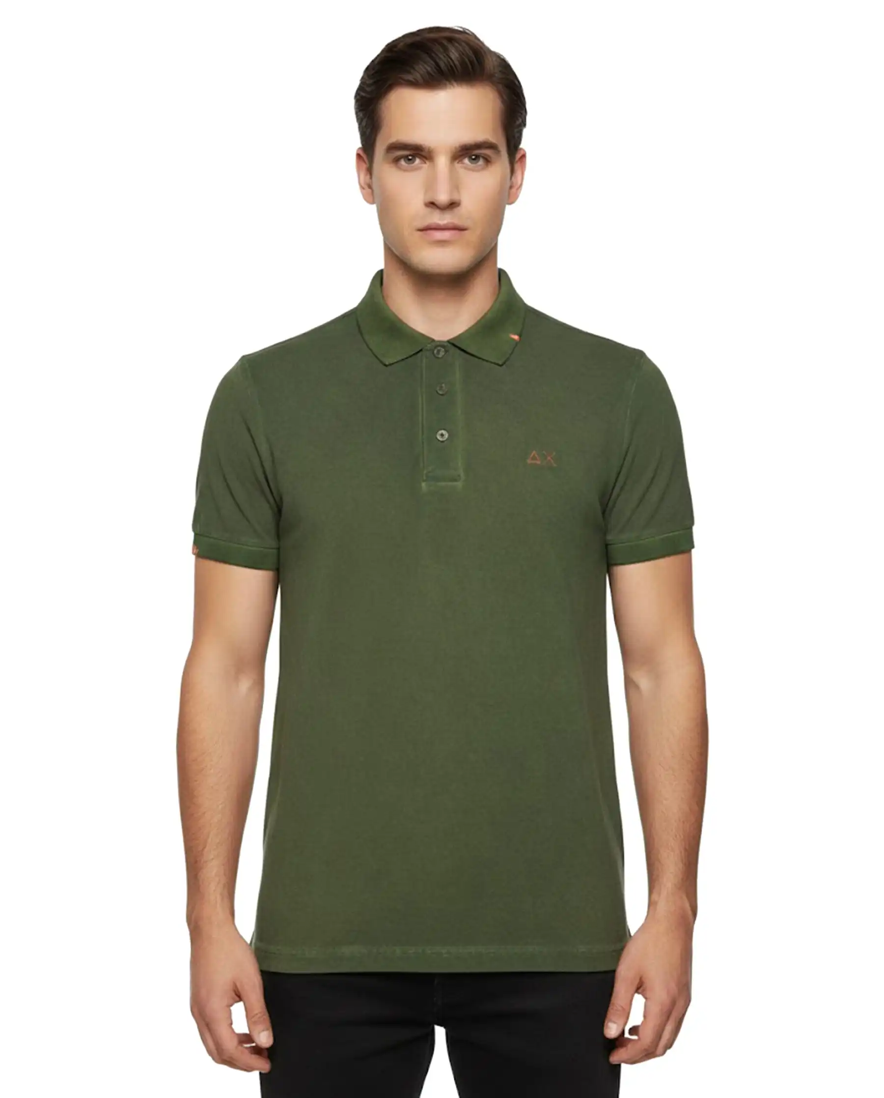 SUN 68 POLO SPECIAL DYED BEACH VERDE MILITARE