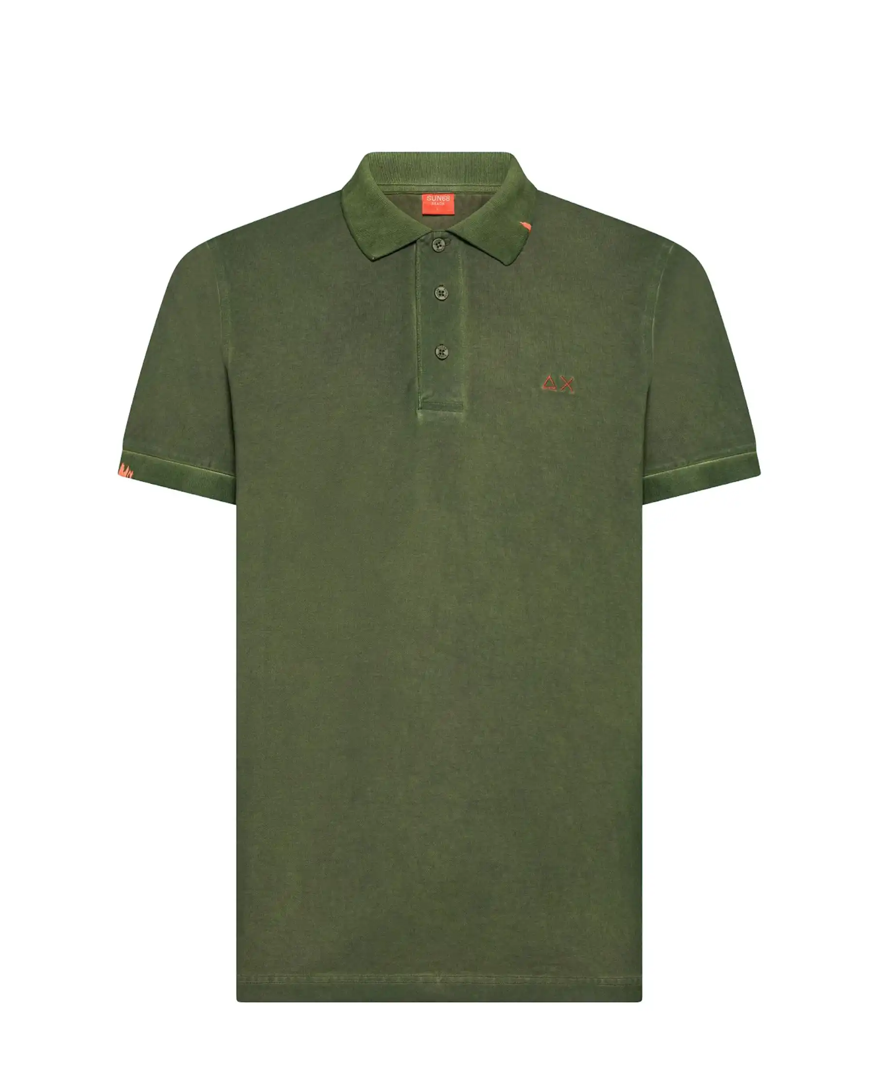 SUN 68 POLO SPECIAL DYED BEACH VERDE MILITARE