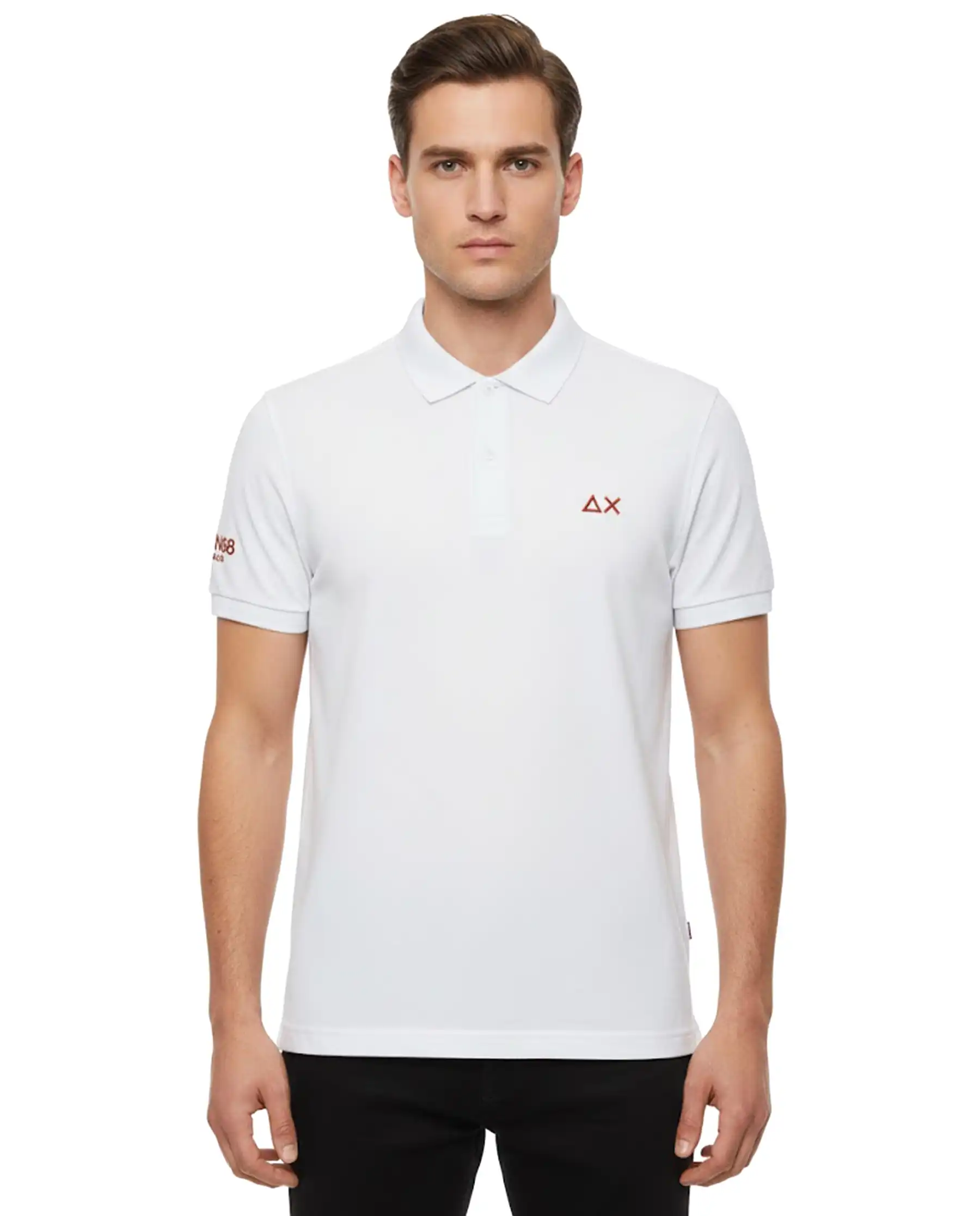 SUN 68 POLO JERSEY BEACH BIANCO