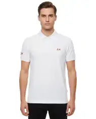 SUN 68 POLO JERSEY BEACH BIANCO