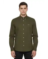 SUN 68 CAMICIA BD BEACH VERDE MILITARE