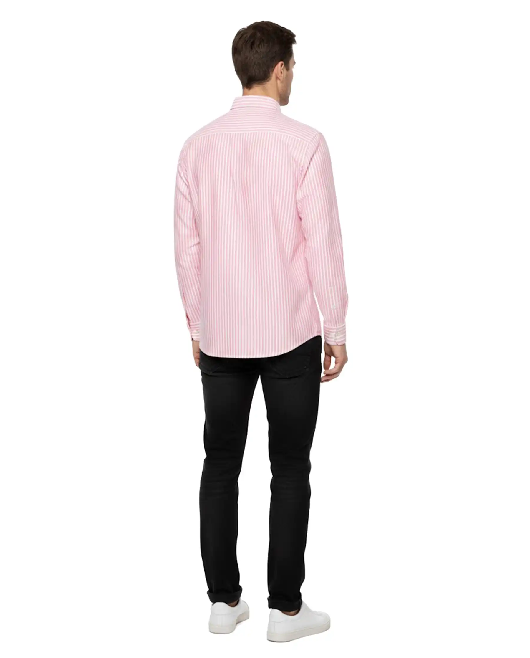 SUN 68 CAMICIA FANCY STRIPE ROSA