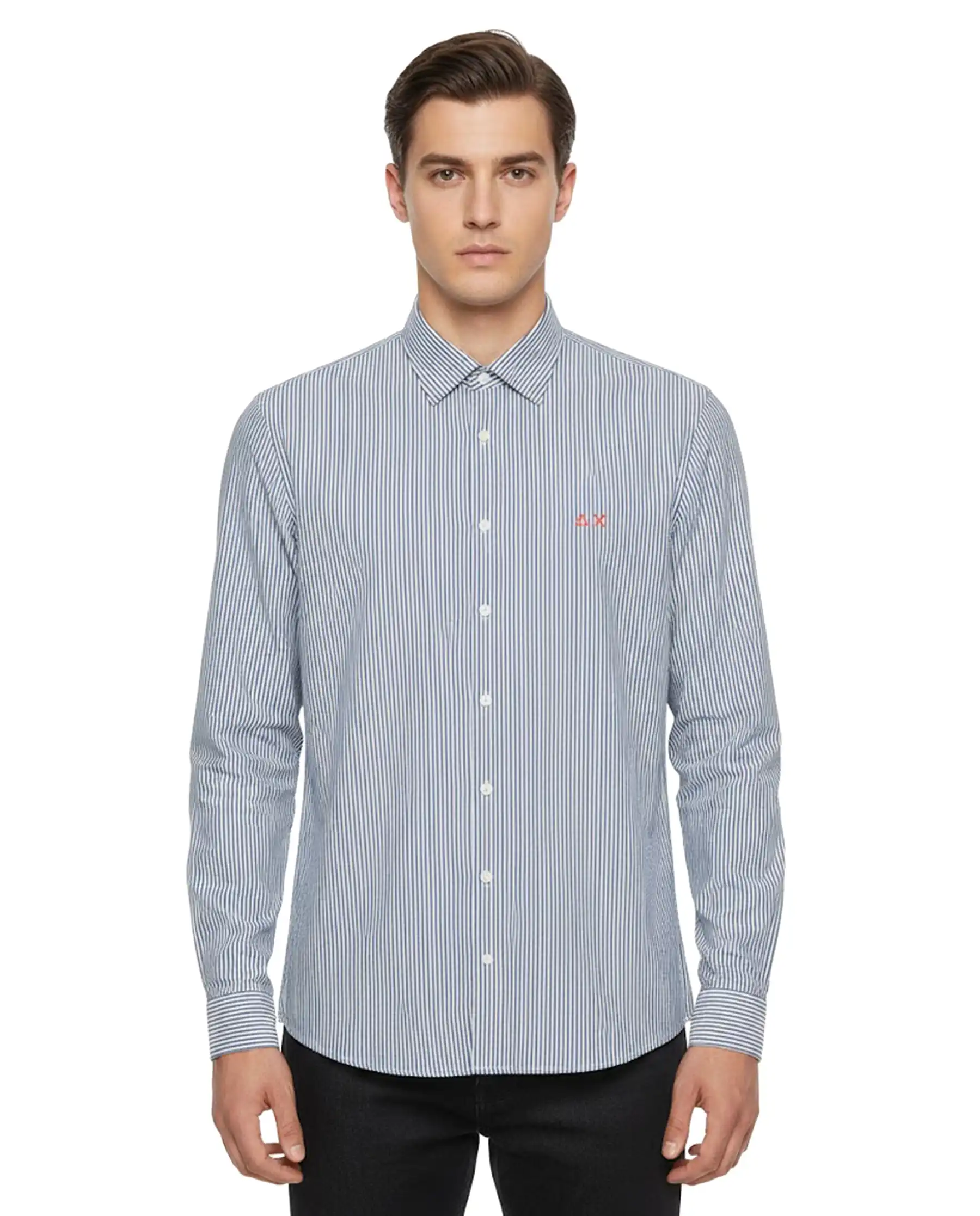 SUN 68 CAMICIA FANCY STRIPE BLU